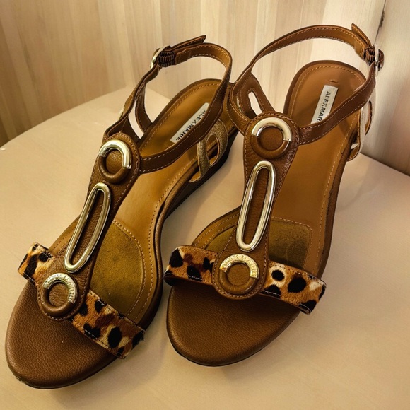 ALEX MARIE Wedge Brown Sandal Sz 7.5 - Picture 11 of 12